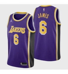 Men's Los Angeles Lakers LeBron James #6 Jersey Purple 2021-22