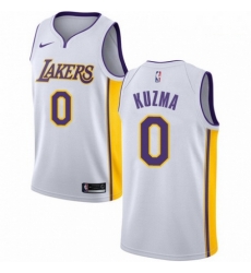 Mens Nike Los Angeles Lakers 0 Kyle Kuzma Authentic White NBA Jersey Association Edition 