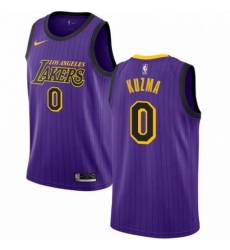 Mens Nike Los Angeles Lakers 0 Kyle Kuzma Swingman Purple NBA Jersey City Edition 