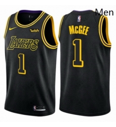 Mens Nike Los Angeles Lakers 1 JaVale McGee Swingman Black City Edition NBA Jersey 
