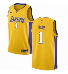 Mens Nike Los Angeles Lakers 1 JaVale McGee Swingman Gold NBA Jersey Icon Edition 