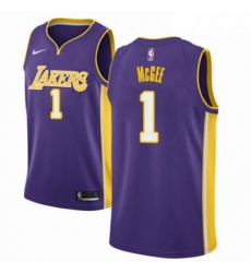 Mens Nike Los Angeles Lakers 1 JaVale McGee Swingman Purple NBA Jersey Statement Edition 