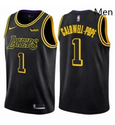 Mens Nike Los Angeles Lakers 1 Kentavious Caldwell Pope Authentic Black City Edition NBA Jersey 