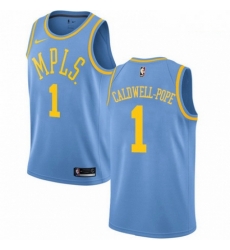 Mens Nike Los Angeles Lakers 1 Kentavious Caldwell Pope Authentic Blue Hardwood Classics NBA Jersey 