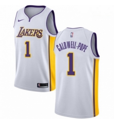 Mens Nike Los Angeles Lakers 1 Kentavious Caldwell Pope Swingman White NBA Jersey Association Edition 