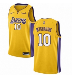Mens Nike Los Angeles Lakers 10 Sviatoslav Mykhailiuk Swingman Gold NBA Jersey Icon Edition 