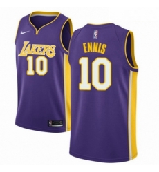 Mens Nike Los Angeles Lakers 10 Tyler Ennis Authentic Purple NBA Jersey Icon Edition