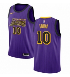 Mens Nike Los Angeles Lakers 10 Tyler Ennis Swingman Purple NBA Jersey City Edition