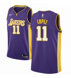 Mens Nike Los Angeles Lakers 11 Brook Lopez Authentic Purple NBA Jersey Icon Edition 