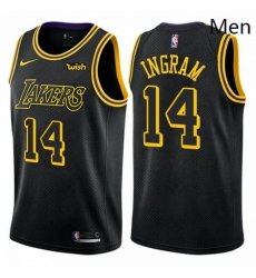 Mens Nike Los Angeles Lakers 14 Brandon Ingram Authentic Black City Edition NBA Jersey