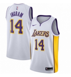 Mens Nike Los Angeles Lakers 14 Brandon Ingram Authentic White NBA Jersey Association Edition