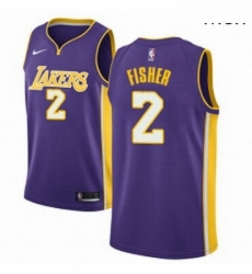 Mens Nike Los Angeles Lakers 2 Derek Fisher Swingman Purple NBA Jersey Statement Edition 