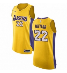 Mens Nike Los Angeles Lakers 22 Elgin Baylor Authentic Gold Home NBA Jersey Icon Edition