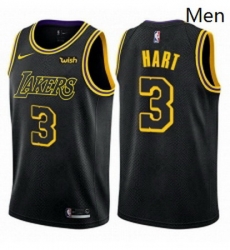 Mens Nike Los Angeles Lakers 3 Josh Hart Swingman Black City Edition NBA Jersey 