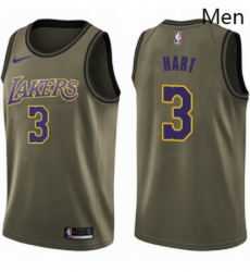 Mens Nike Los Angeles Lakers 3 Josh Hart Swingman Green Salute to Service NBA Jersey 