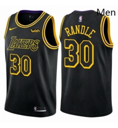 Mens Nike Los Angeles Lakers 30 Julius Randle Authentic Black City Edition NBA Jersey 
