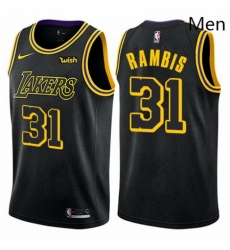 Mens Nike Los Angeles Lakers 31 Kurt Rambis Authentic Black City Edition NBA Jersey
