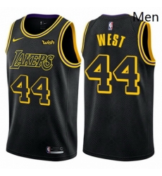 Mens Nike Los Angeles Lakers 44 Jerry West Authentic Black City Edition NBA Jersey