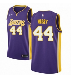Mens Nike Los Angeles Lakers 44 Jerry West Authentic Purple NBA Jersey Icon Edition