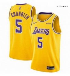 Mens Nike Los Angeles Lakers 5 Tyson Chandler Swingman Gold NBA Jersey Icon Edition 