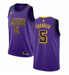 Mens Nike Los Angeles Lakers 5 Tyson Chandler Swingman Purple NBA Jersey City Edition 