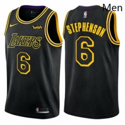Mens Nike Los Angeles Lakers 6 Lance Stephenson Swingman Black City Edition NBA Jersey 