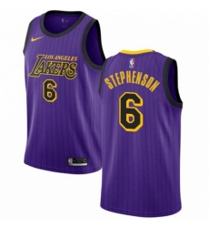 Mens Nike Los Angeles Lakers 6 Lance Stephenson Swingman Purple NBA Jersey City Edition 