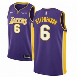Mens Nike Los Angeles Lakers 6 Lance Stephenson Swingman Purple NBA Jersey Statement Edition 
