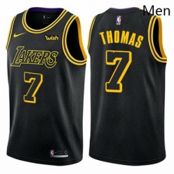 Mens Nike Los Angeles Lakers 7 Isaiah Thomas Authentic Black City Edition NBA Jersey 