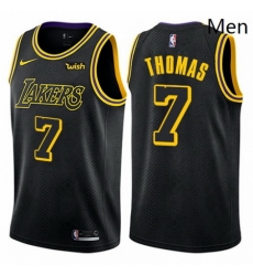 Mens Nike Los Angeles Lakers 7 Isaiah Thomas Swingman Black City Edition NBA Jersey 