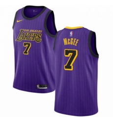 Mens Nike Los Angeles Lakers 7 JaVale McGee Swingman Purple NBA Jersey City Edition 