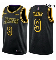 Mens Nike Los Angeles Lakers 9 Luol Deng Authentic Black City Edition NBA Jersey 