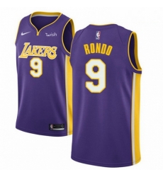 Mens Nike Los Angeles Lakers 9 Rajon Rondo Swingman Purple NBA Jersey Statement Edition 