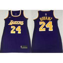 Women Los Angeles Lakers 24 Kobe Bryant Purple Nike Swingman Jersey