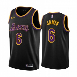 Women Los Angeles Lakers 6 LeBron James Black Women NBA Swingman 2020 21 Earned Edition Jersey