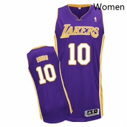 Womens Adidas Los Angeles Lakers 10 Tyler Ennis Authentic Purple Road NBA Jersey