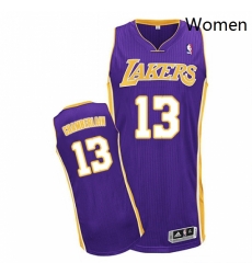 Womens Adidas Los Angeles Lakers 13 Wilt Chamberlain Authentic Purple Road NBA Jersey
