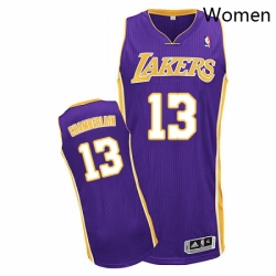 Womens Adidas Los Angeles Lakers 13 Wilt Chamberlain Authentic Purple Road NBA Jersey