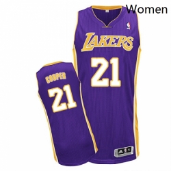 Womens Adidas Los Angeles Lakers 21 Michael Cooper Authentic Purple Road NBA Jersey