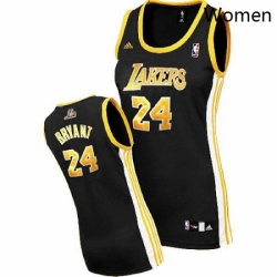 Womens Adidas Los Angeles Lakers 24 Kobe Bryant Swingman BlackGold No NBA Jersey