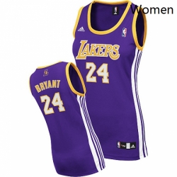 Womens Adidas Los Angeles Lakers 24 Kobe Bryant Swingman Purple Road NBA Jersey