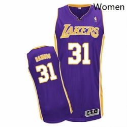 Womens Adidas Los Angeles Lakers 31 Kurt Rambis Authentic Purple Road NBA Jersey