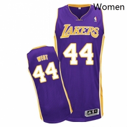 Womens Adidas Los Angeles Lakers 44 Jerry West Authentic Purple Road NBA Jersey