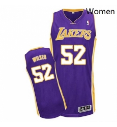 Womens Adidas Los Angeles Lakers 52 Jamaal Wilkes Authentic Purple Road NBA Jersey