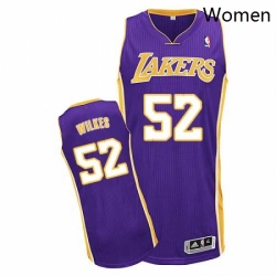 Womens Adidas Los Angeles Lakers 52 Jamaal Wilkes Authentic Purple Road NBA Jersey