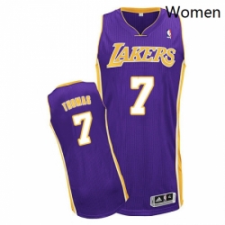 Womens Adidas Los Angeles Lakers 7 Isaiah Thomas Authentic Purple Road NBA Jersey 
