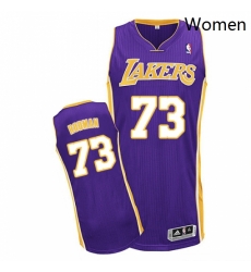 Womens Adidas Los Angeles Lakers 73 Dennis Rodman Authentic Purple Road NBA Jersey