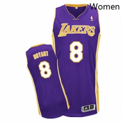 Womens Adidas Los Angeles Lakers 8 Kobe Bryant Authentic Purple Road NBA Jersey