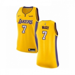 Womens Los Angeles Lakers 1 JaVale McGee Authentic Gold Basketball Jersey Icon Edition 