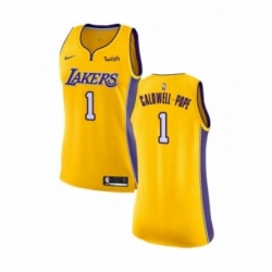Womens Los Angeles Lakers 1 Kentavious Caldwell Pope Authentic Gold Home Basketball Jersey Icon Edition 